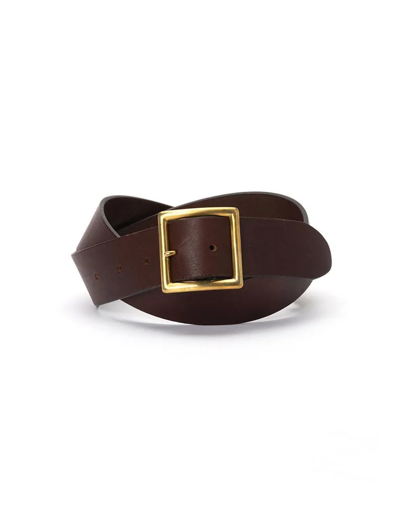 PLAIN BELT 40MM DK.BROWN - 1