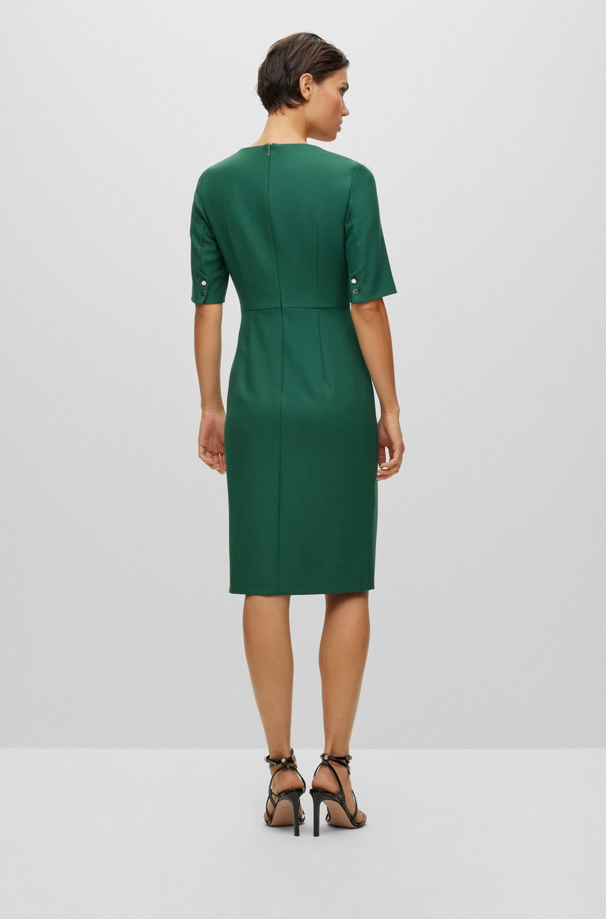SLIM-FIT DRESS WITH SQUARE NECKLINE - 4