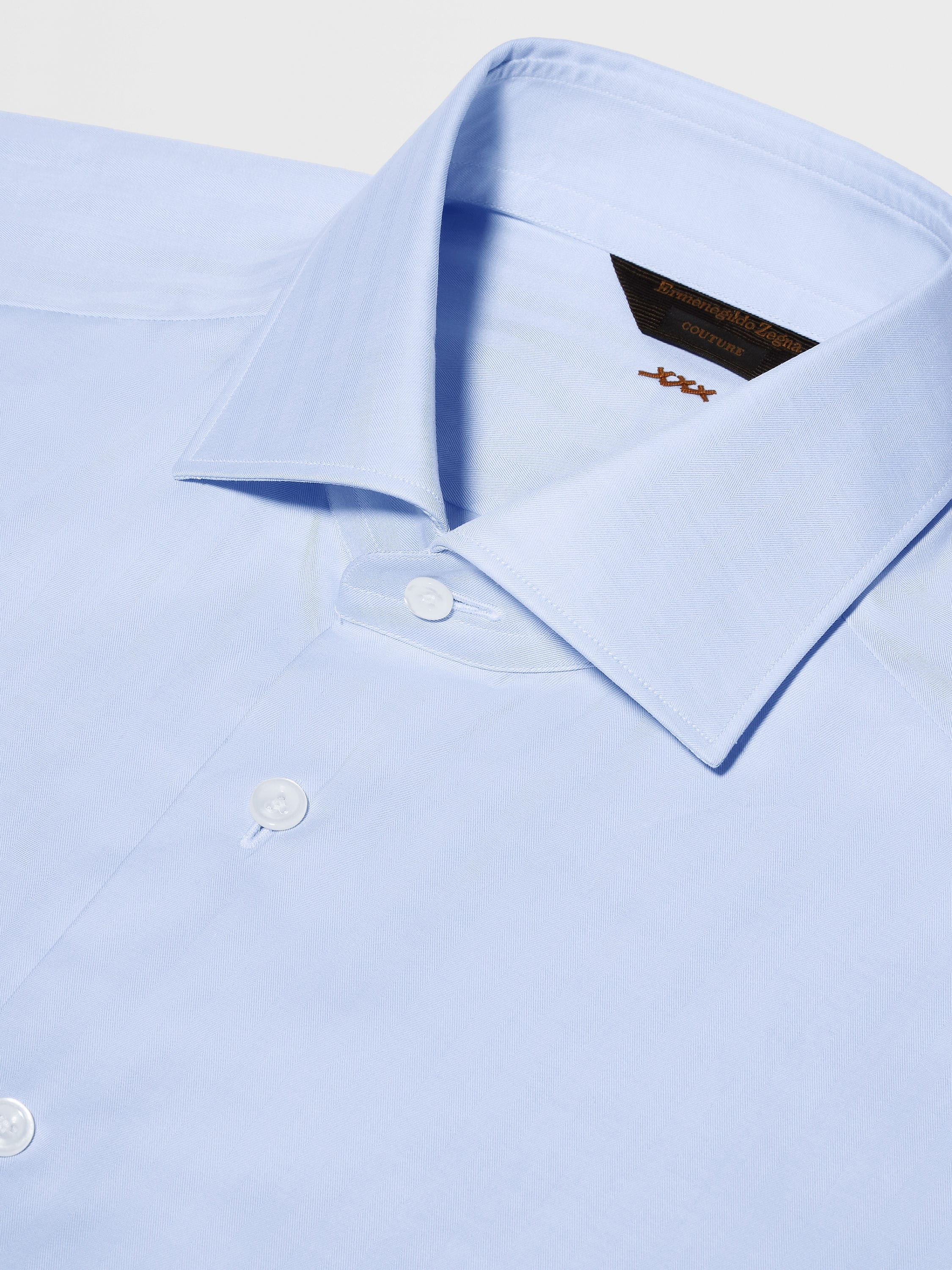 LIGHT BLUE SEA ISLAND COTTON LONG-SLEEVE TAILORING SHIRT - 3