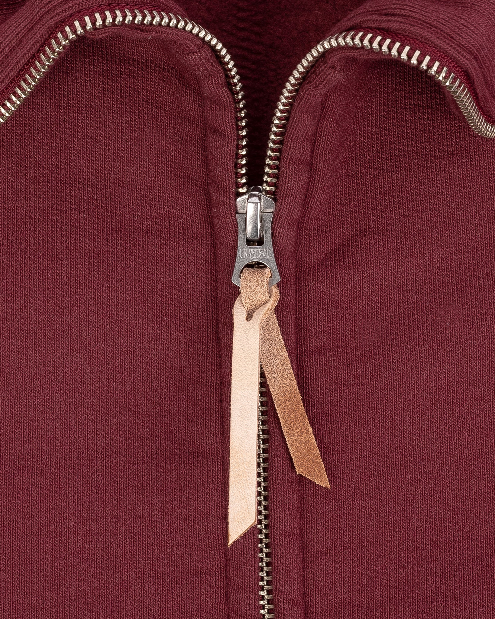 IHSW-11-BUR 14oz Ultra Heavyweight Loopwheel Cotton Zip Up Sweater - Burgundy - 9