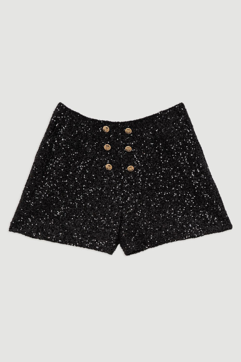 Sequin Tailored Mini Shorts 4