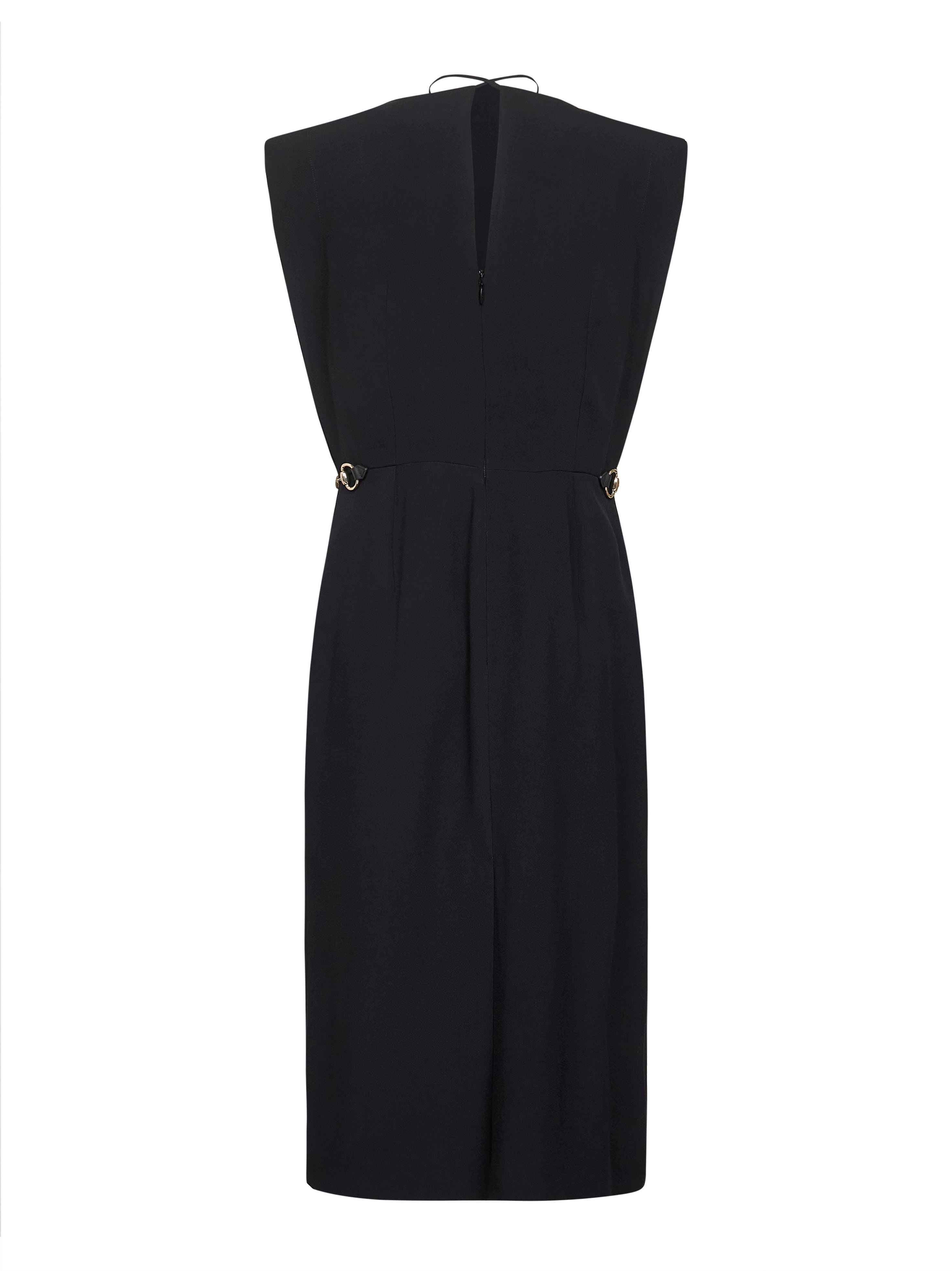 Gucci Women Black Horsebit Midi Dress - 2