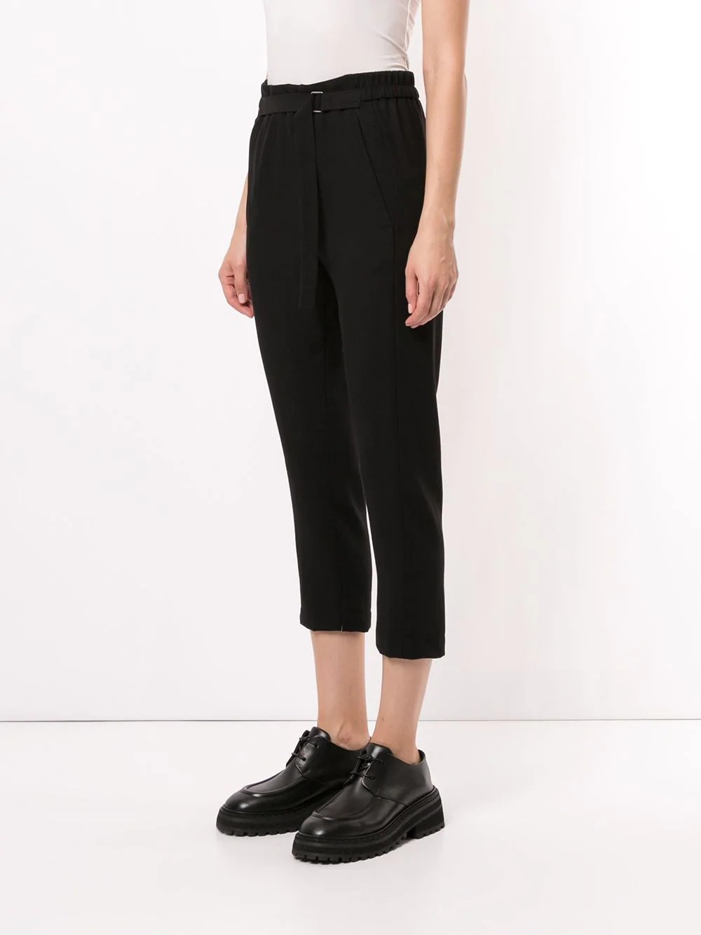 cropped crepe trousers - 3