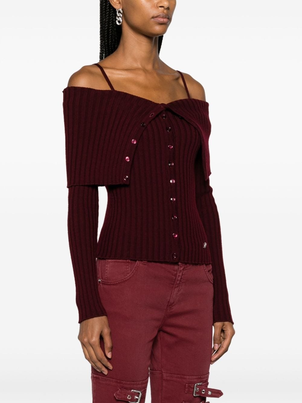 ribbed-knit wool top - 3