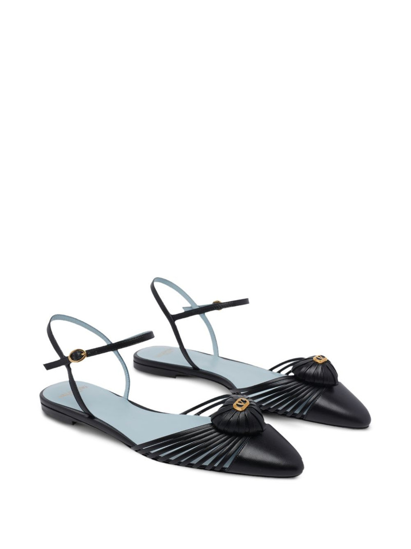Valentino pointed-toe leather ballet flats outlook