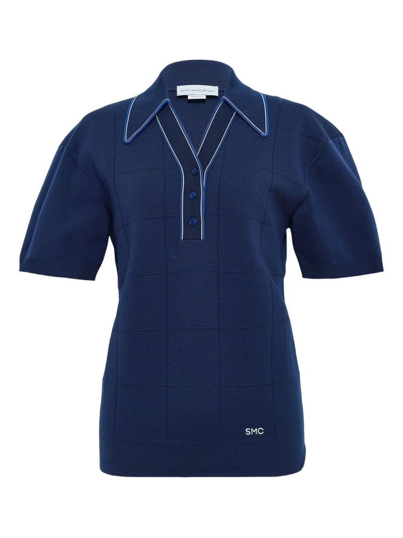 grid short-sleeve polo top 1
