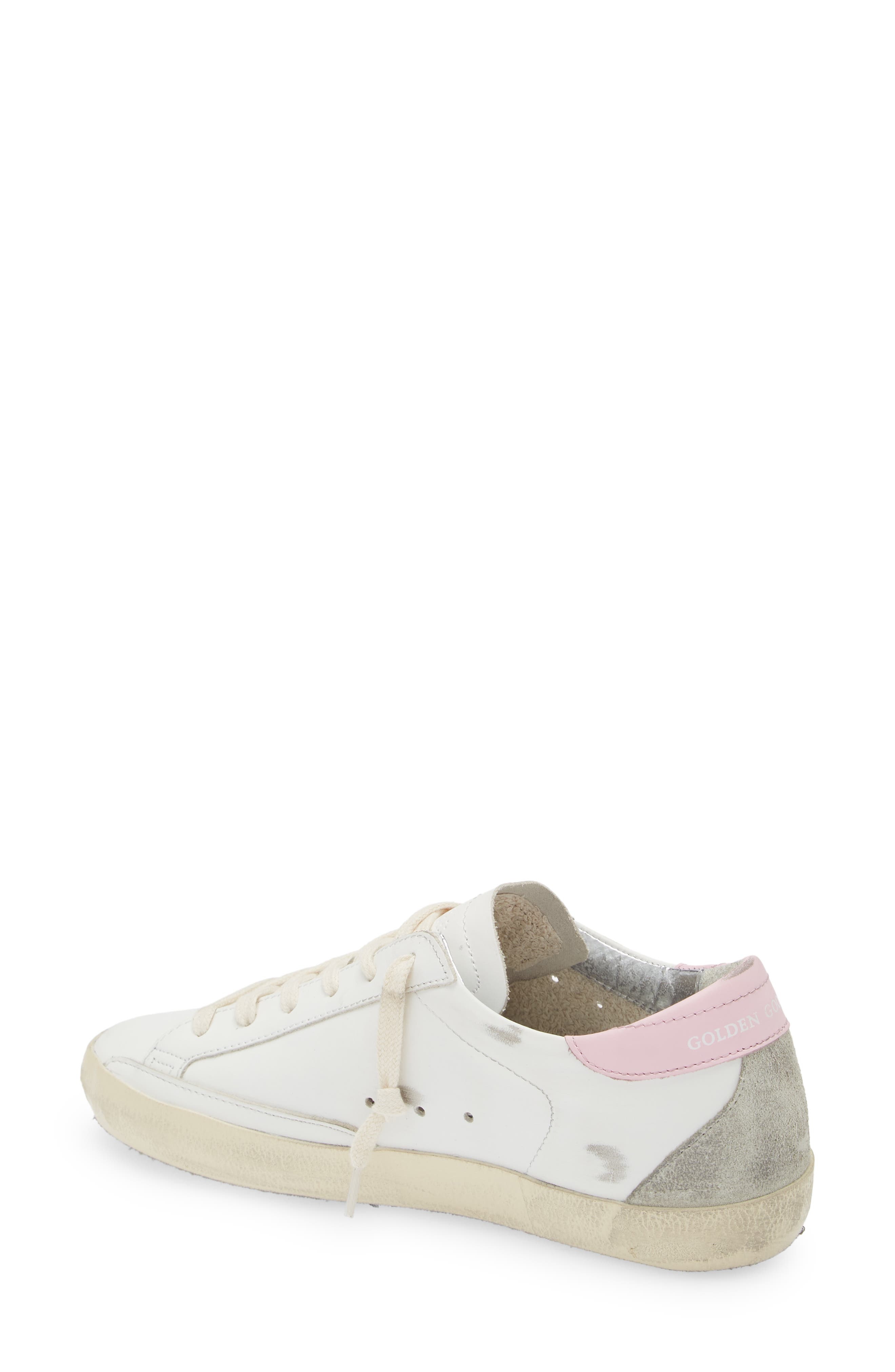 Golden Goose Super-Star Low Top Sneaker in White/Silver/Pink at Nordstrom - 2