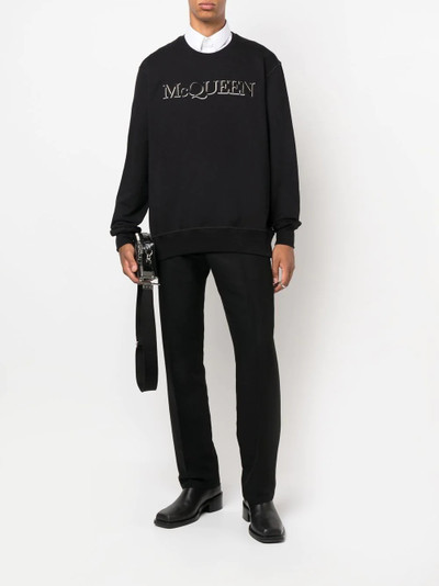 Alexander McQueen logo-embroidered crew-neck sweatshirt outlook