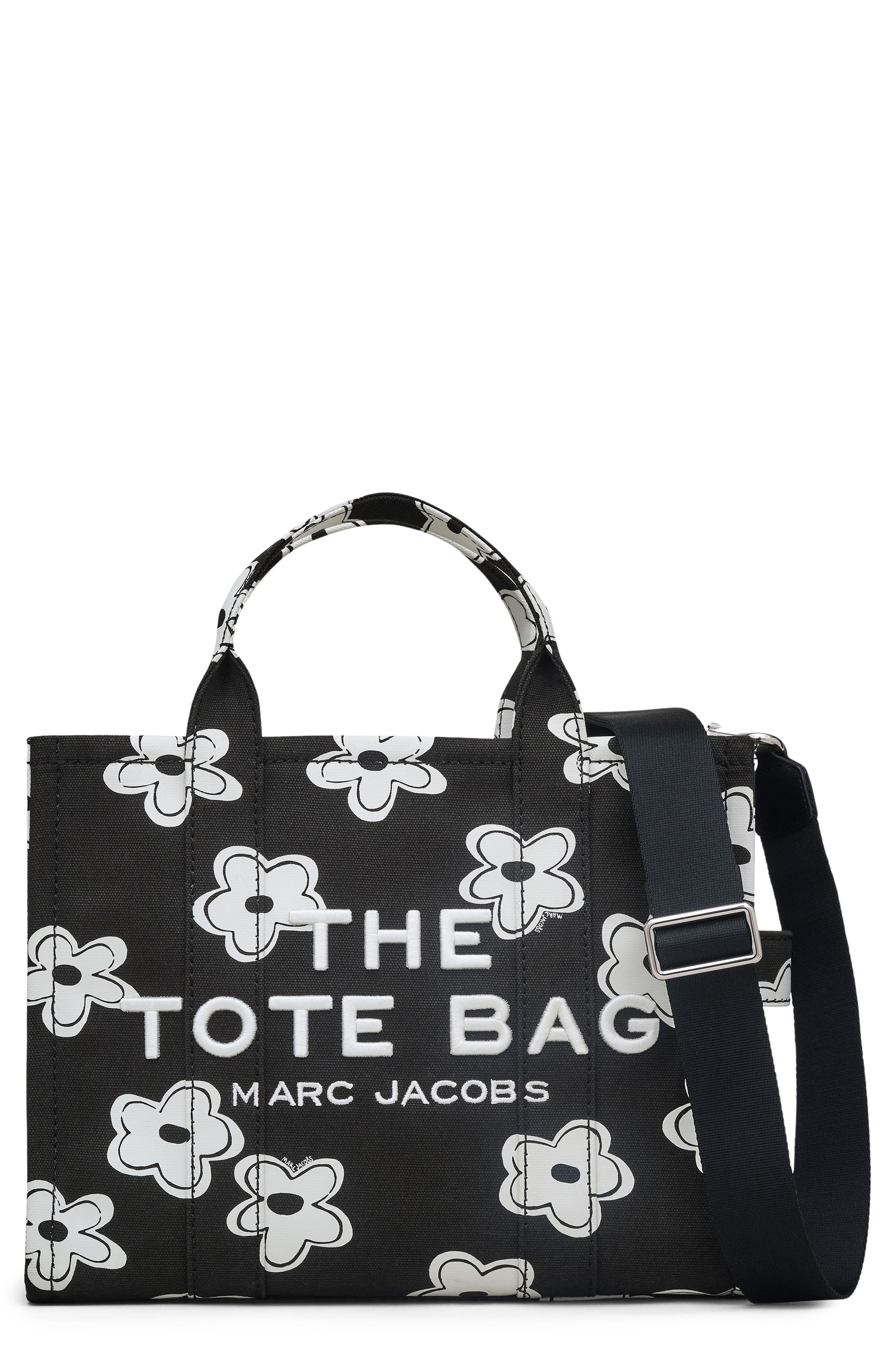 Marc Jacobs The Daisy Canvas Medium Tote Bag in Black/white at Nordstrom - 1