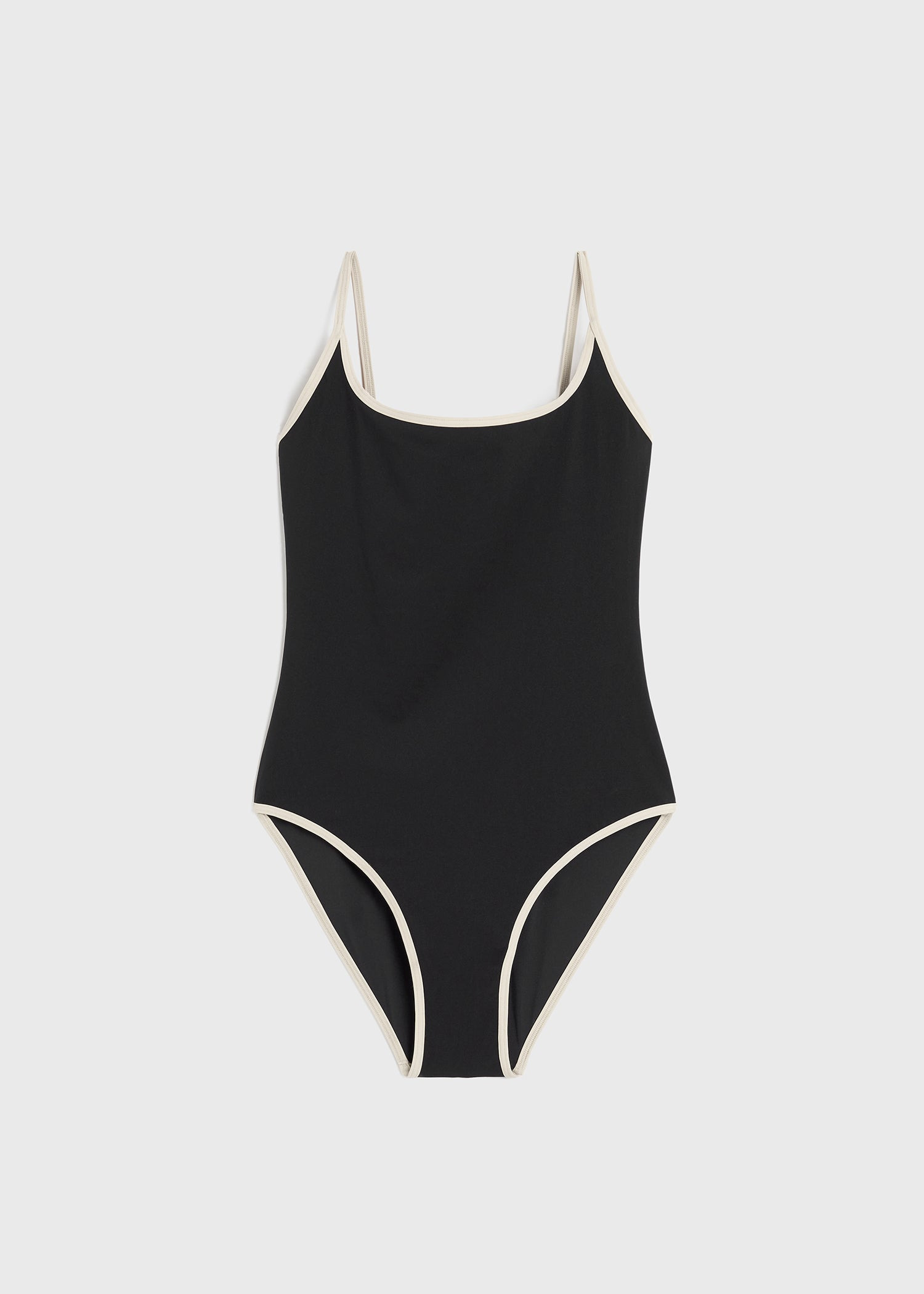 Stripe edge swimsuit black - 1