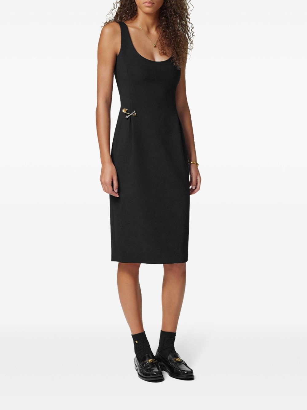 safety pin-detail midi dress - 3
