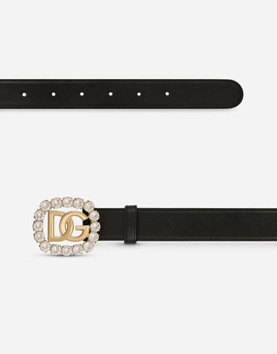 Dolce & Gabbana Calfskin belt with DG logo and rhinestones outlook