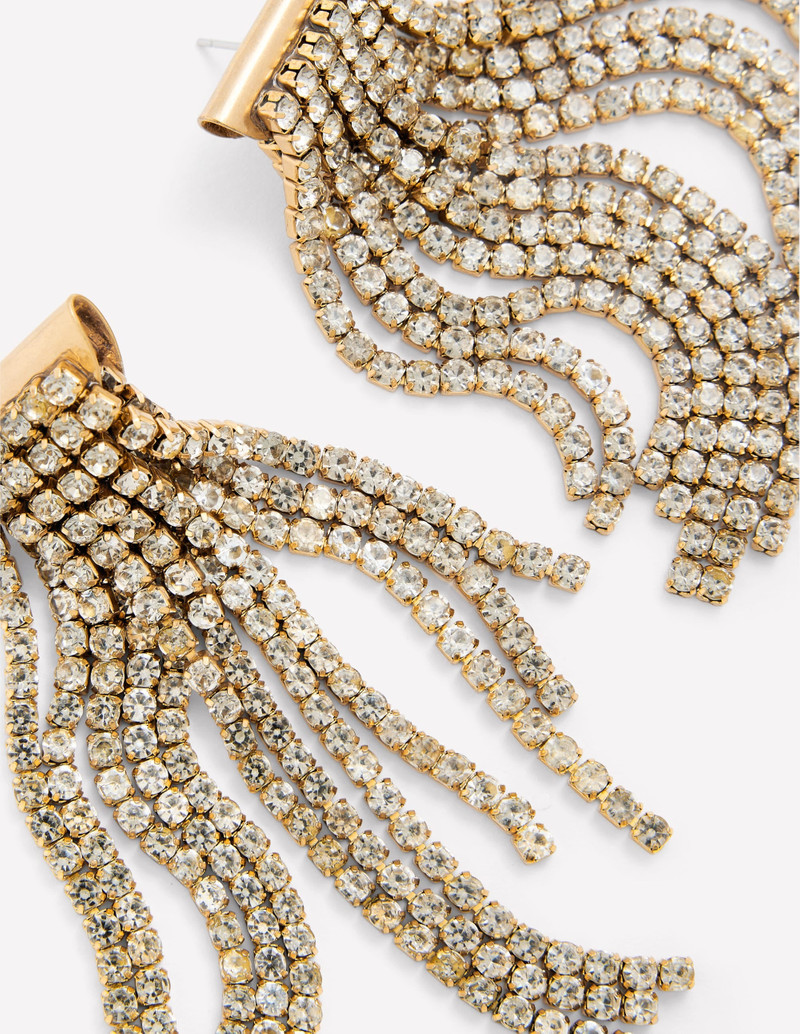 Jewel Fringe Earrings-Silver 3