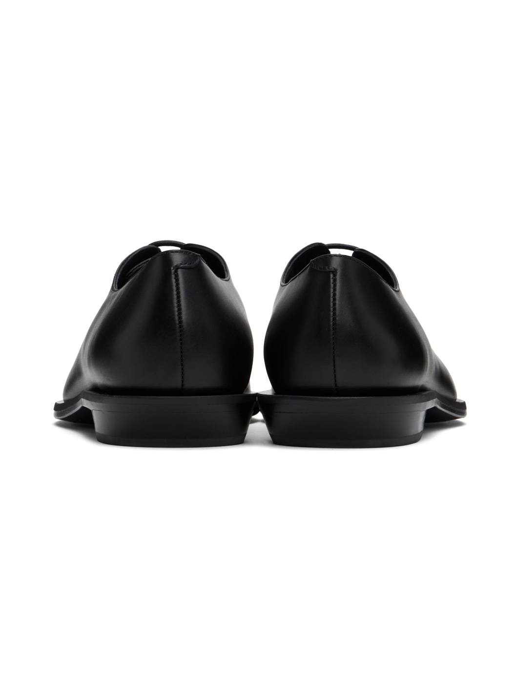 Black Mika Pointy Micro Heel Oxfords - 2