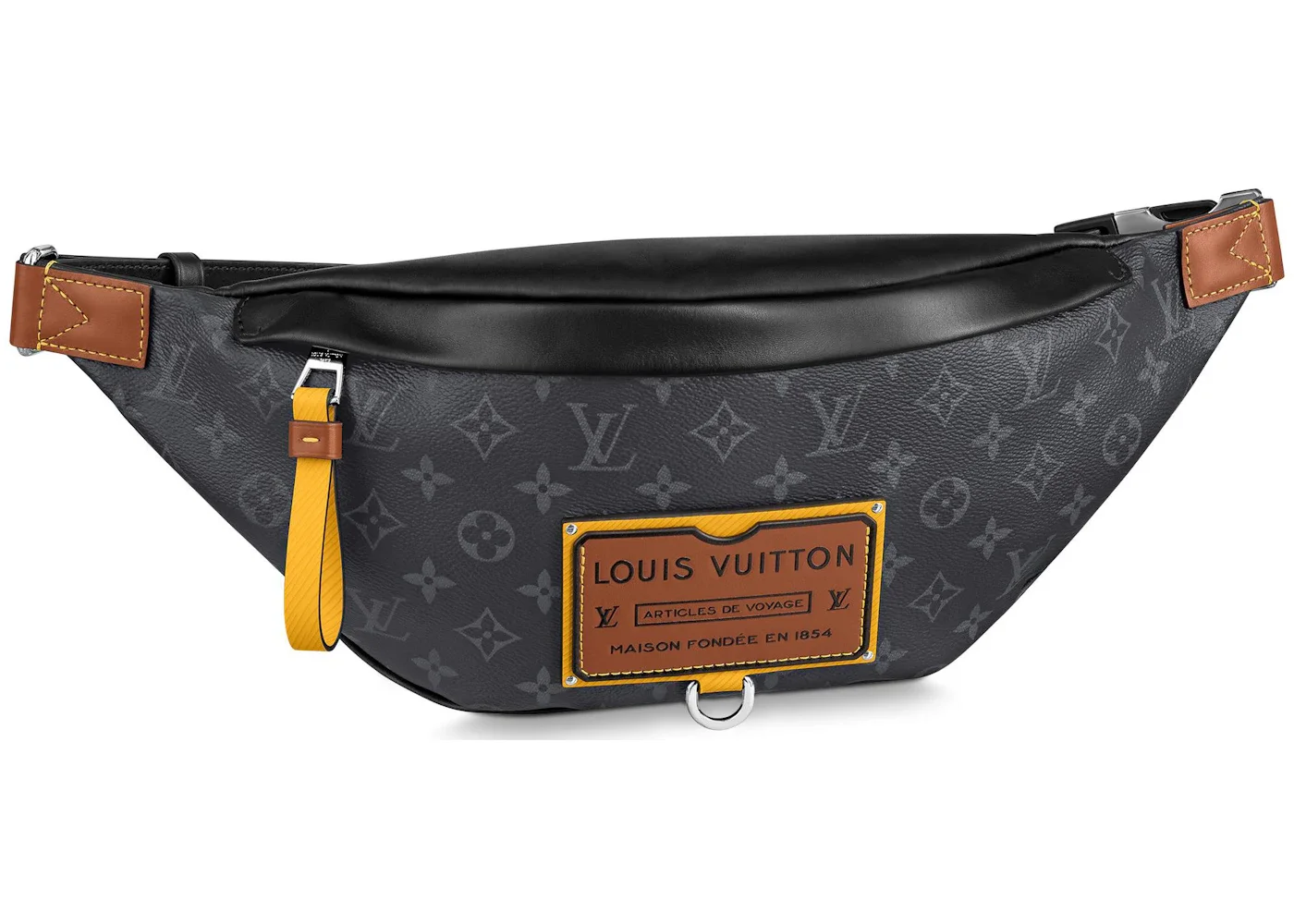 Louis Vuitton Discovery Bumbag Monogram Eclipse Gaston Label Savane Yellow - 1