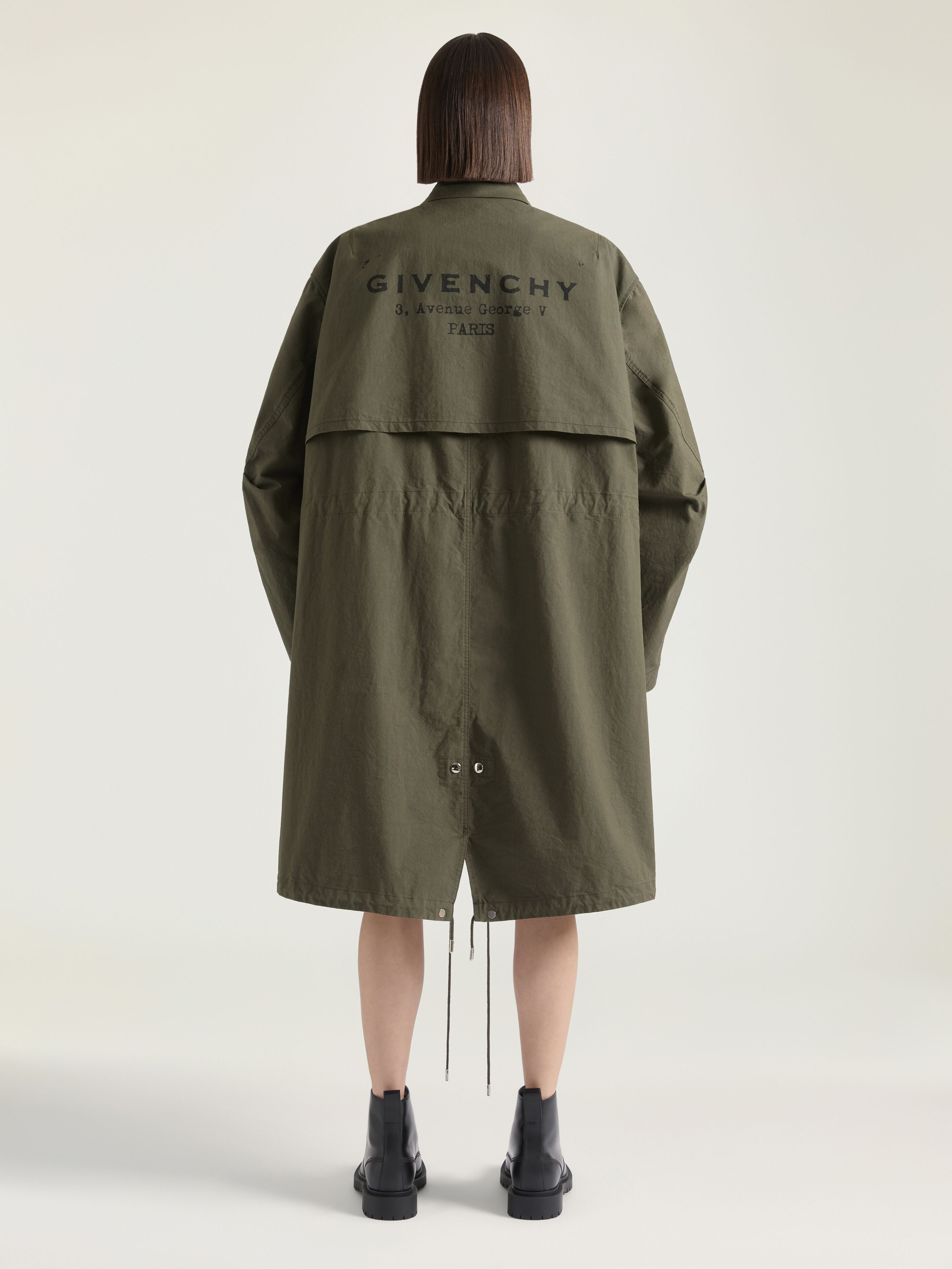 PARKA IN COTTON WITH GIVENCHY STAMP PRINT - 3