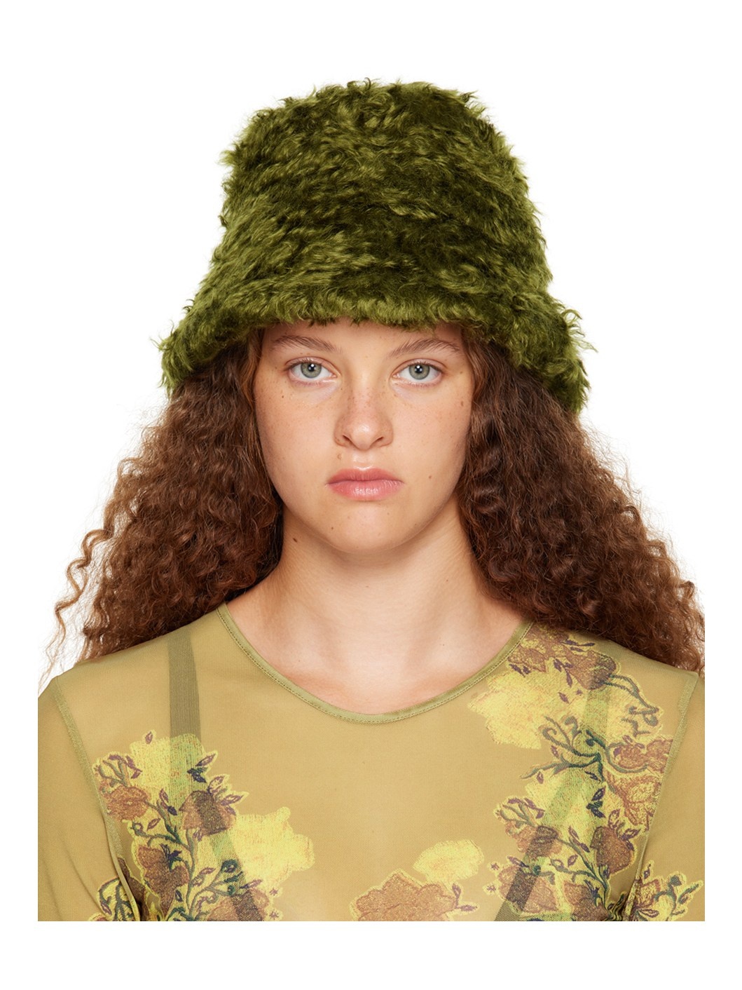Green Guilia Bucket Hat - 1