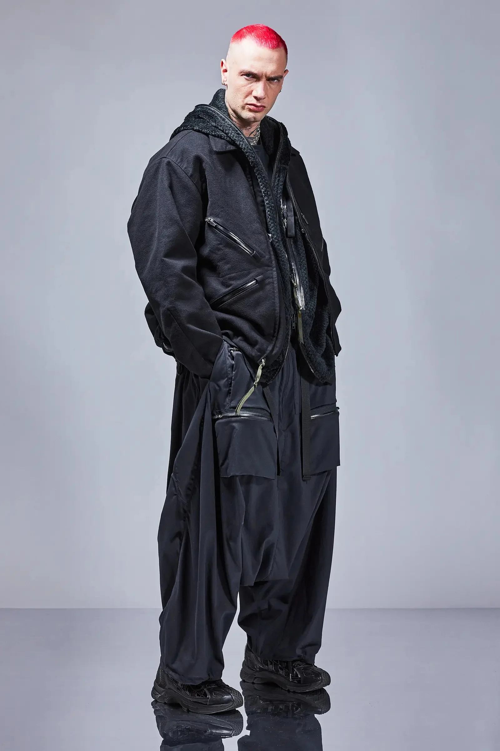 ACRONYM J121-KI Cotton Moleskin Jacket Black | REVERSIBLE