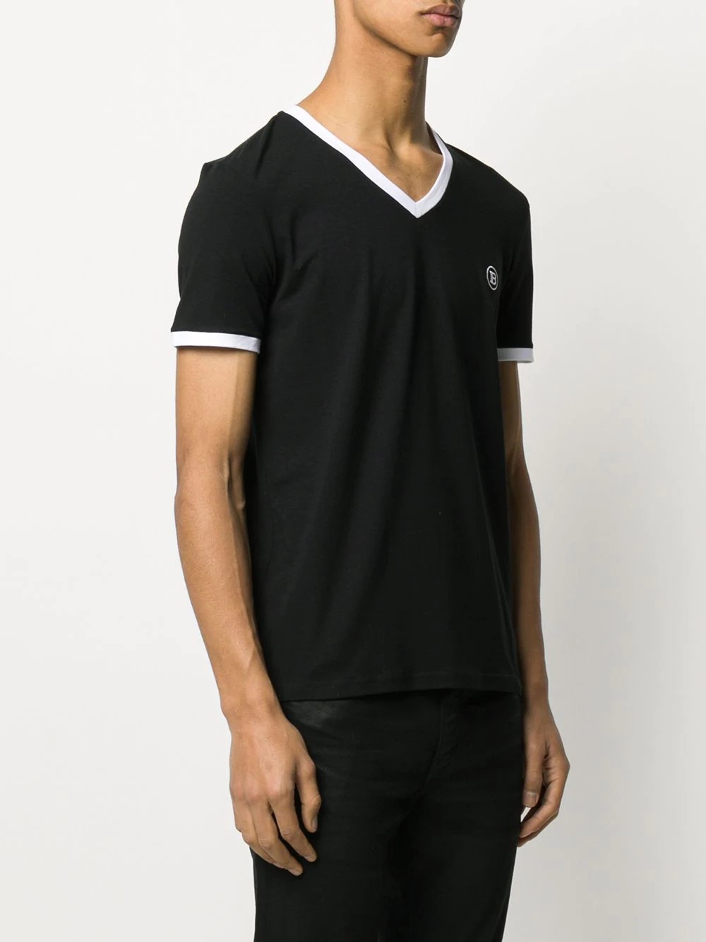 V-neck contrast-trim T-shirt - 3