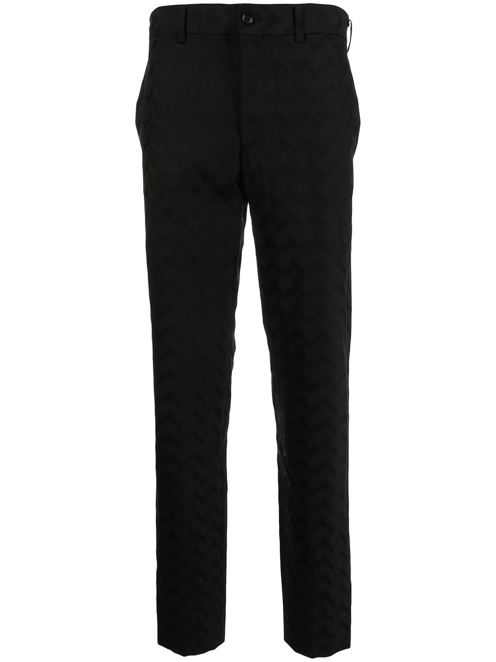 zig-zag print wool tailored trousers - 1