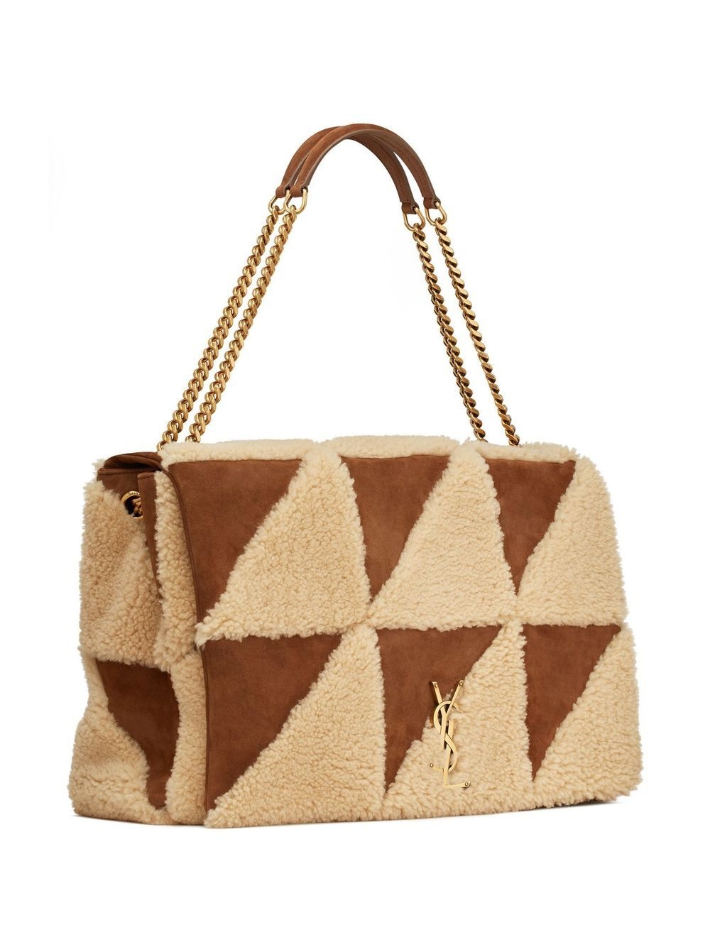 Jamie panelled shearling shoulder bag - 3