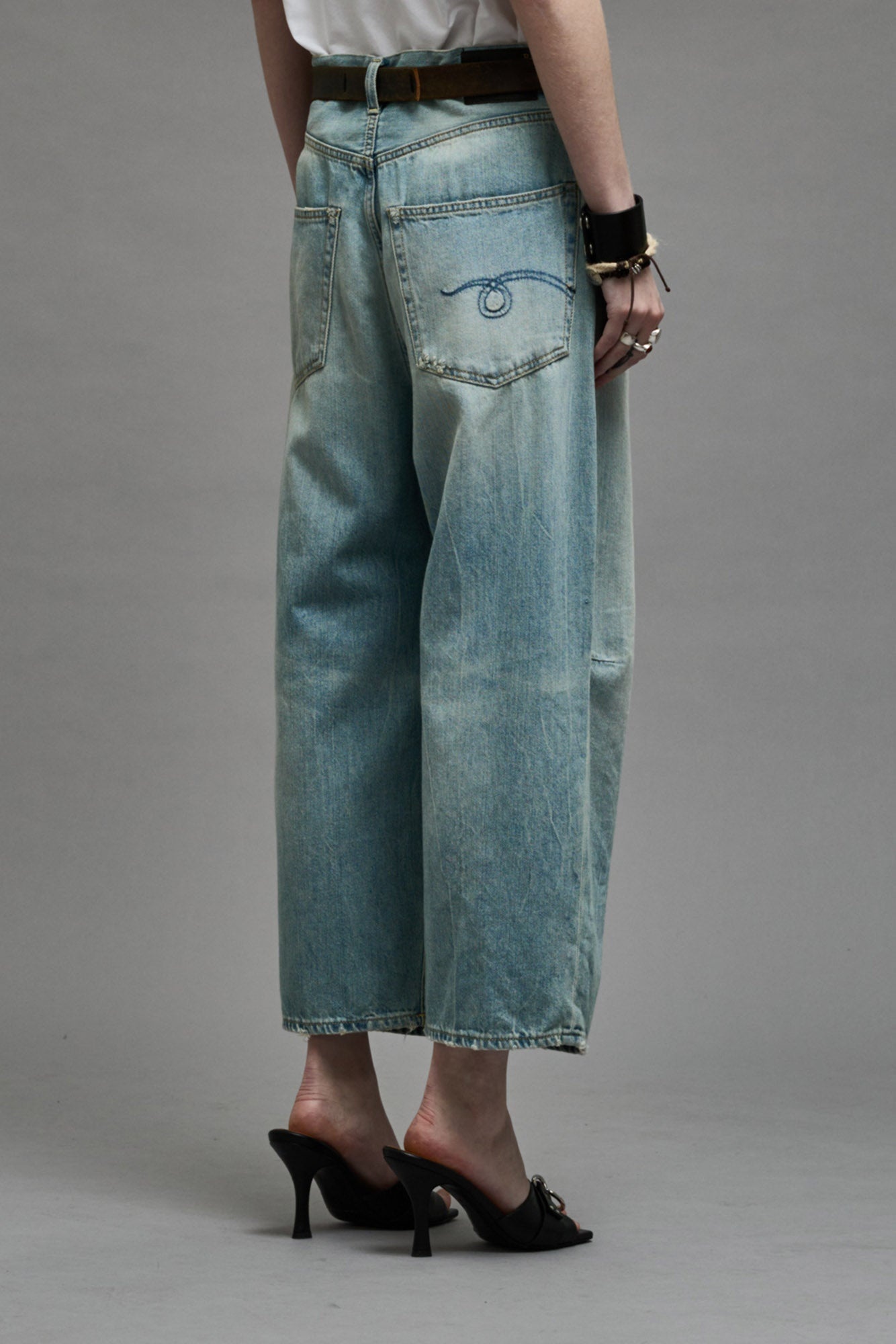 CROPPED WIDE LEG JEAN - TONI BLUE - 6