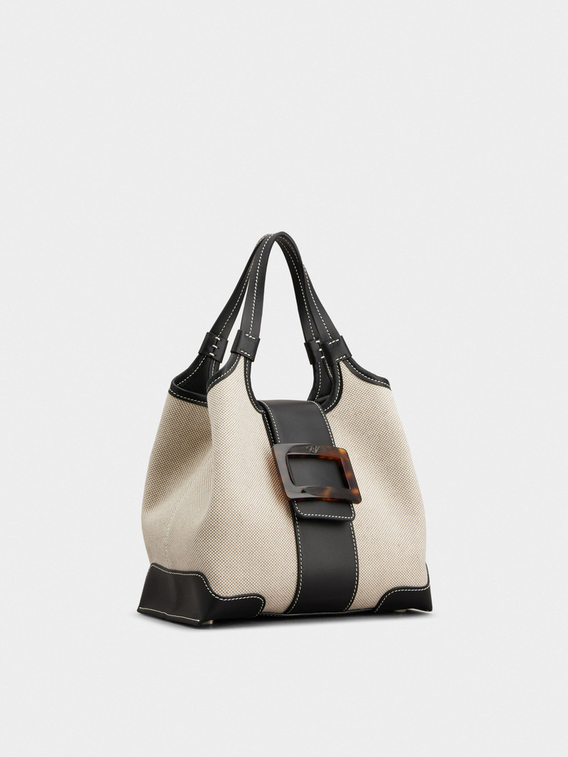 Belle Vivier Mini Shopping Bag in canvas 3