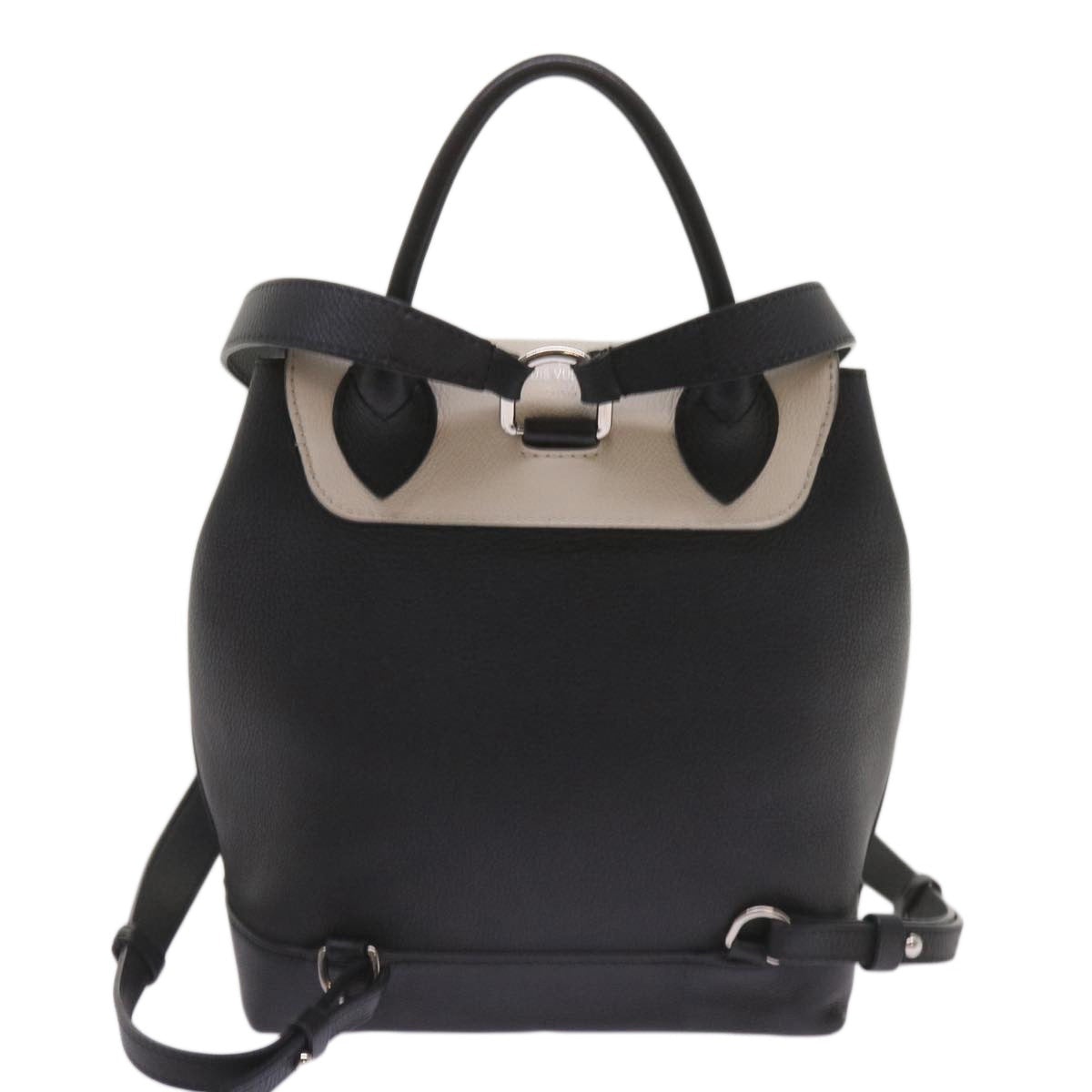 LOUIS VUITTON Lock Me Backpack Calf Leather Black White M54108 - 3