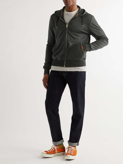 Paul Smith Striped Webbing-Trimmed Wool-Jersey Zip-Up Hoodie outlook