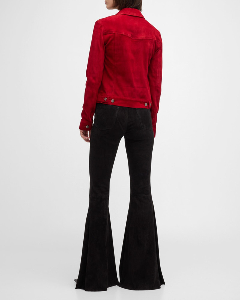 Super High-Rise Bell Flared Suede Pants 3