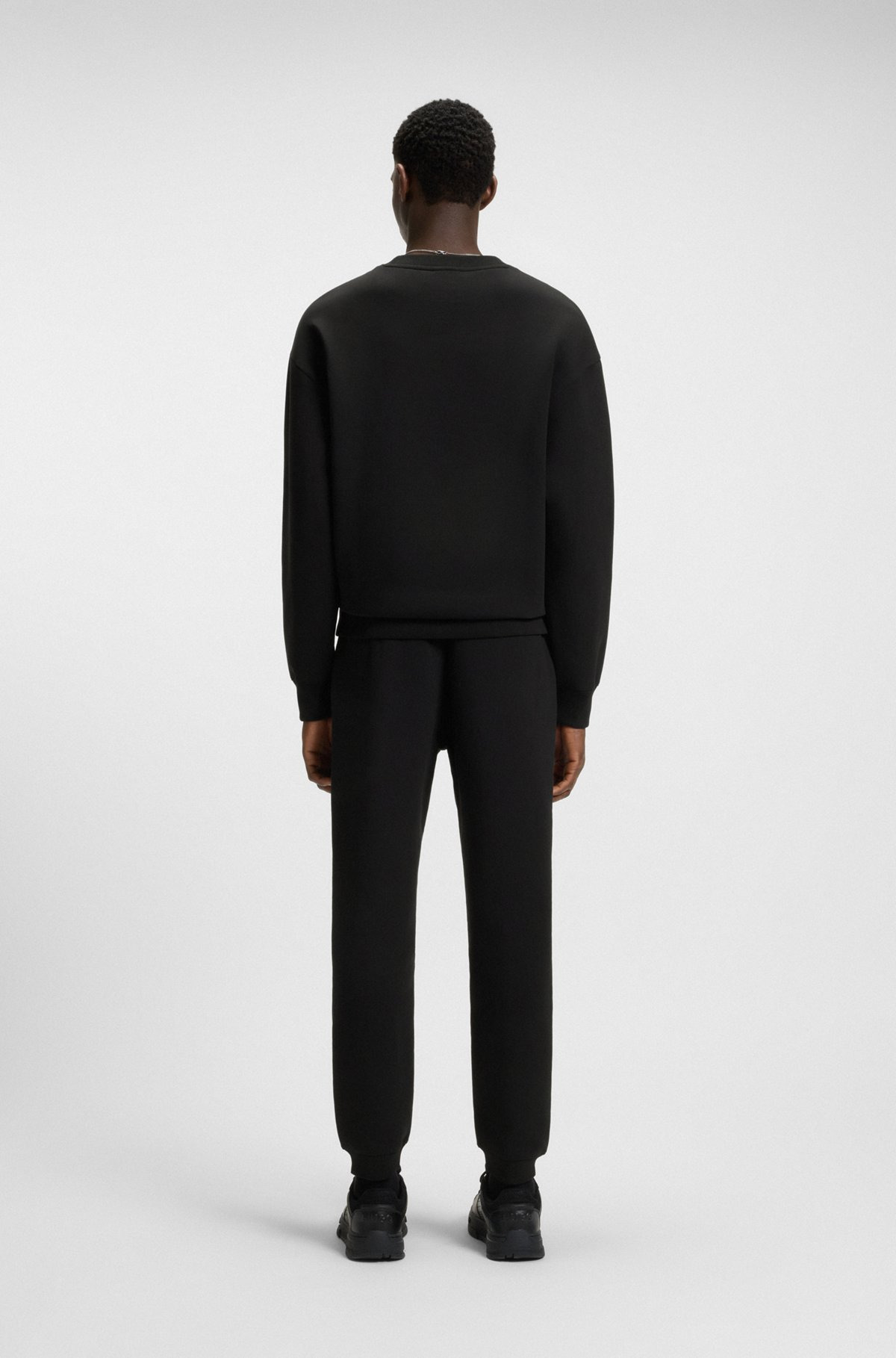 COTTON TRACKSUIT BOTTOMS WITH STACKED LOGO - 5