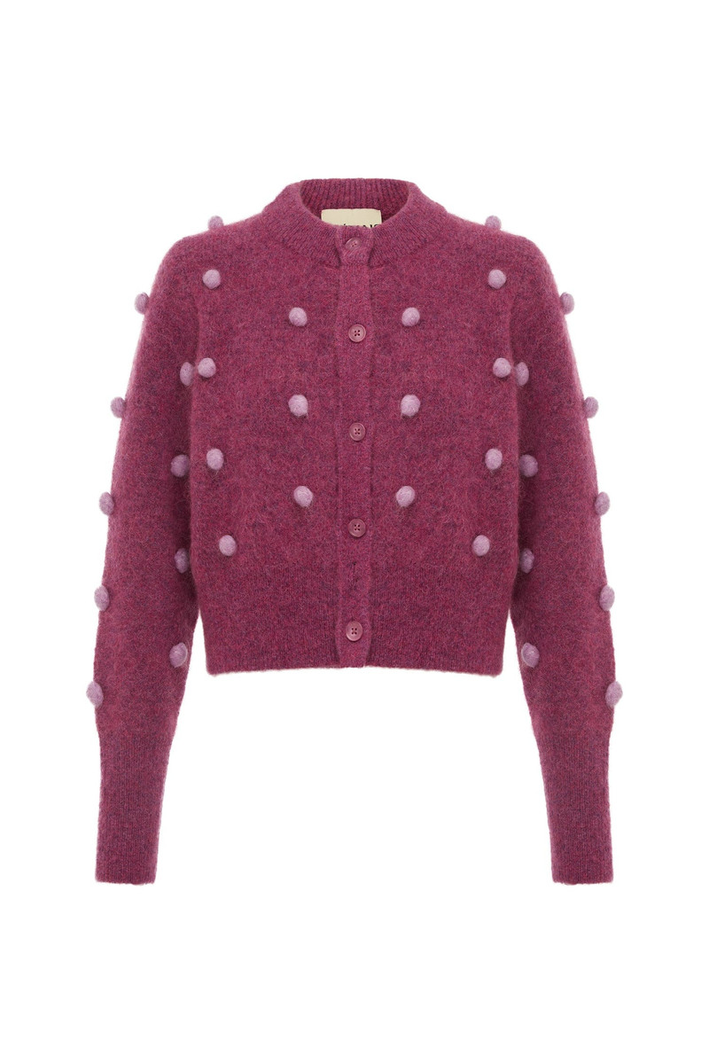 Elia Mulberry Cropped Cardigan 1