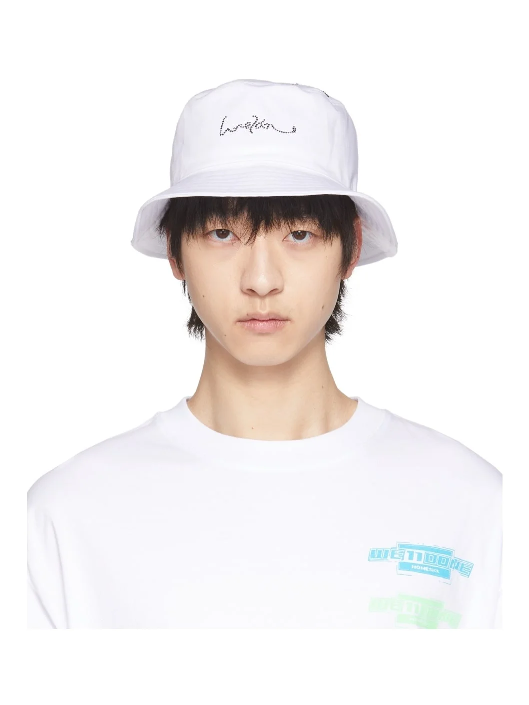 White Hotfix Star Bucket Hat - 1