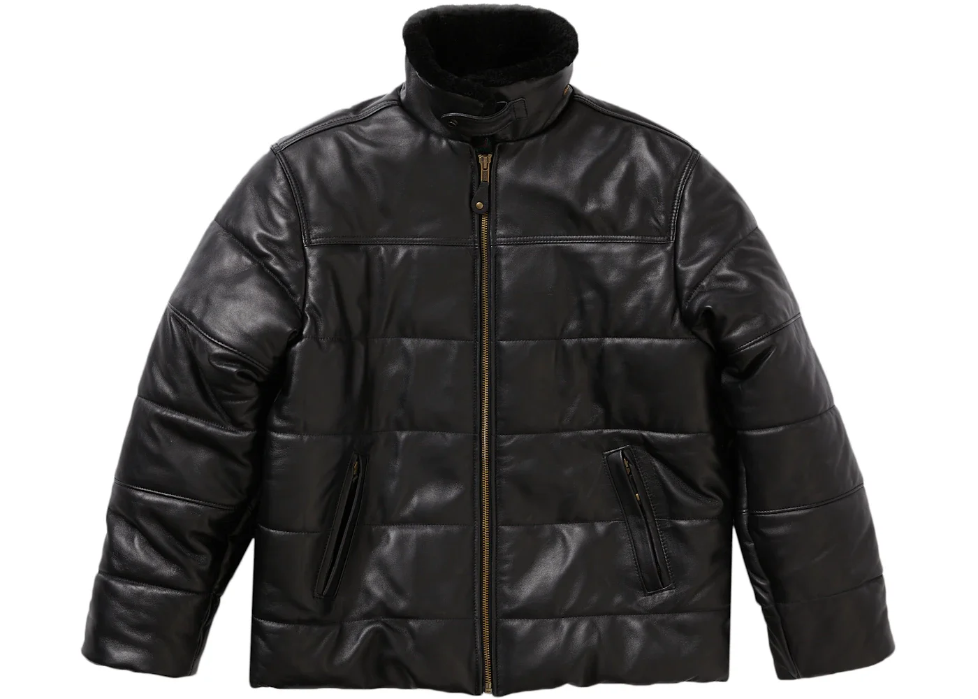 Supreme Supreme Schott Shearling Collar Leather Puffy Jacket Supreme Supreme Schott Shearling Collar Leather Puffy Jacket
