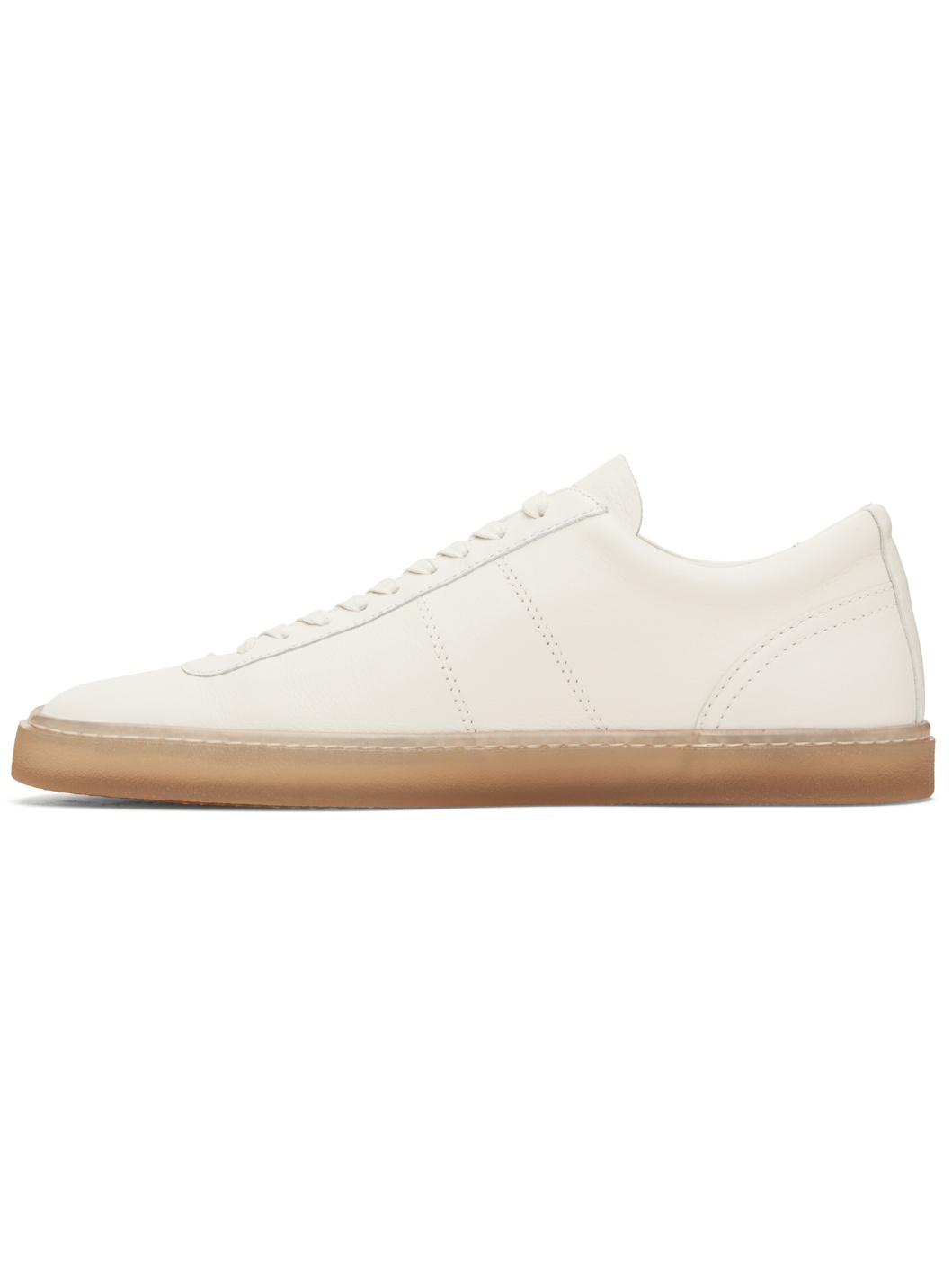 White Linoleum Laced Up Sneakers - 3