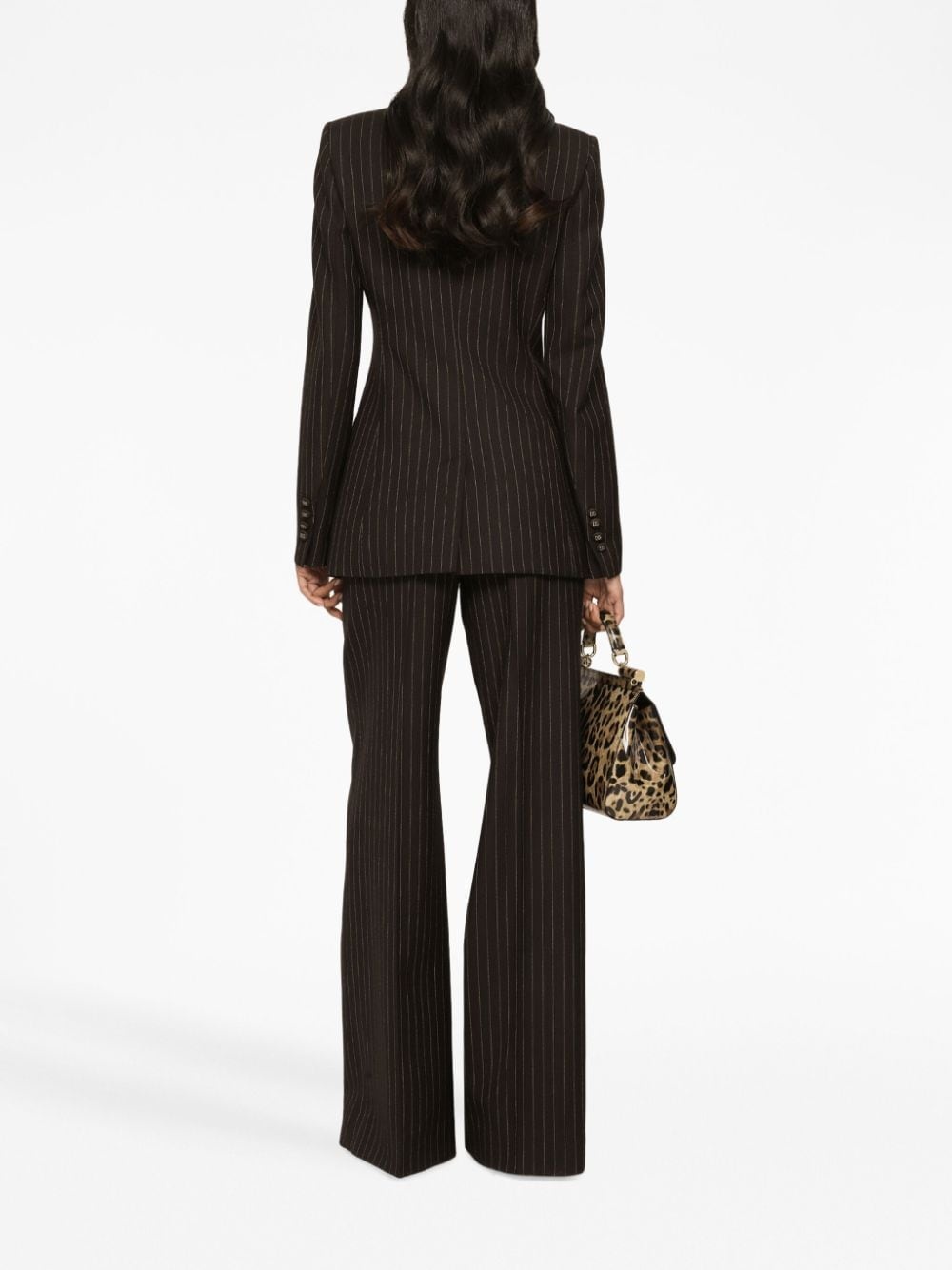 pinstripe-print high-waist wide-leg trousers - 4