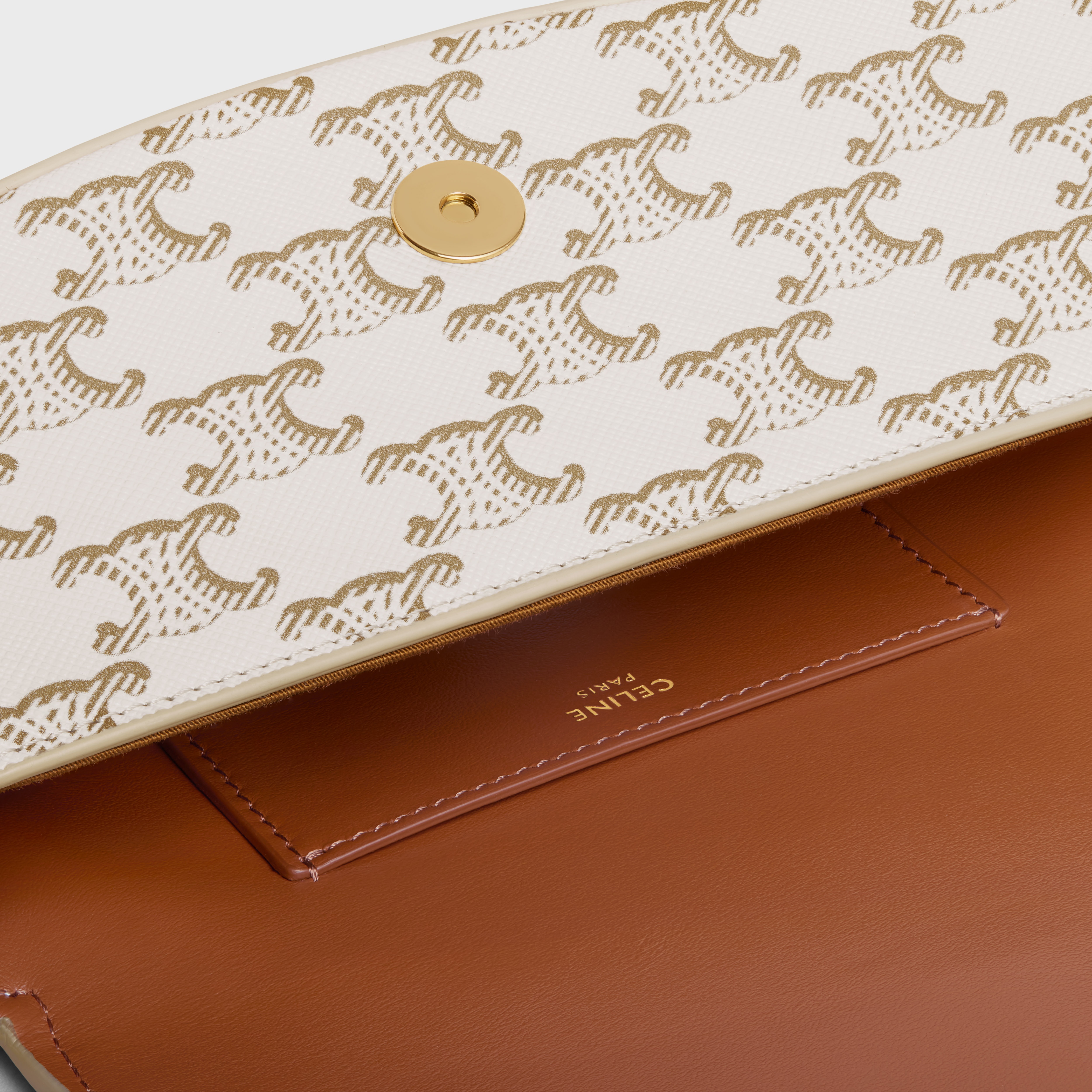 CLUTCH ON STRAP TABOU in Triomphe canvas and calfskin - 4