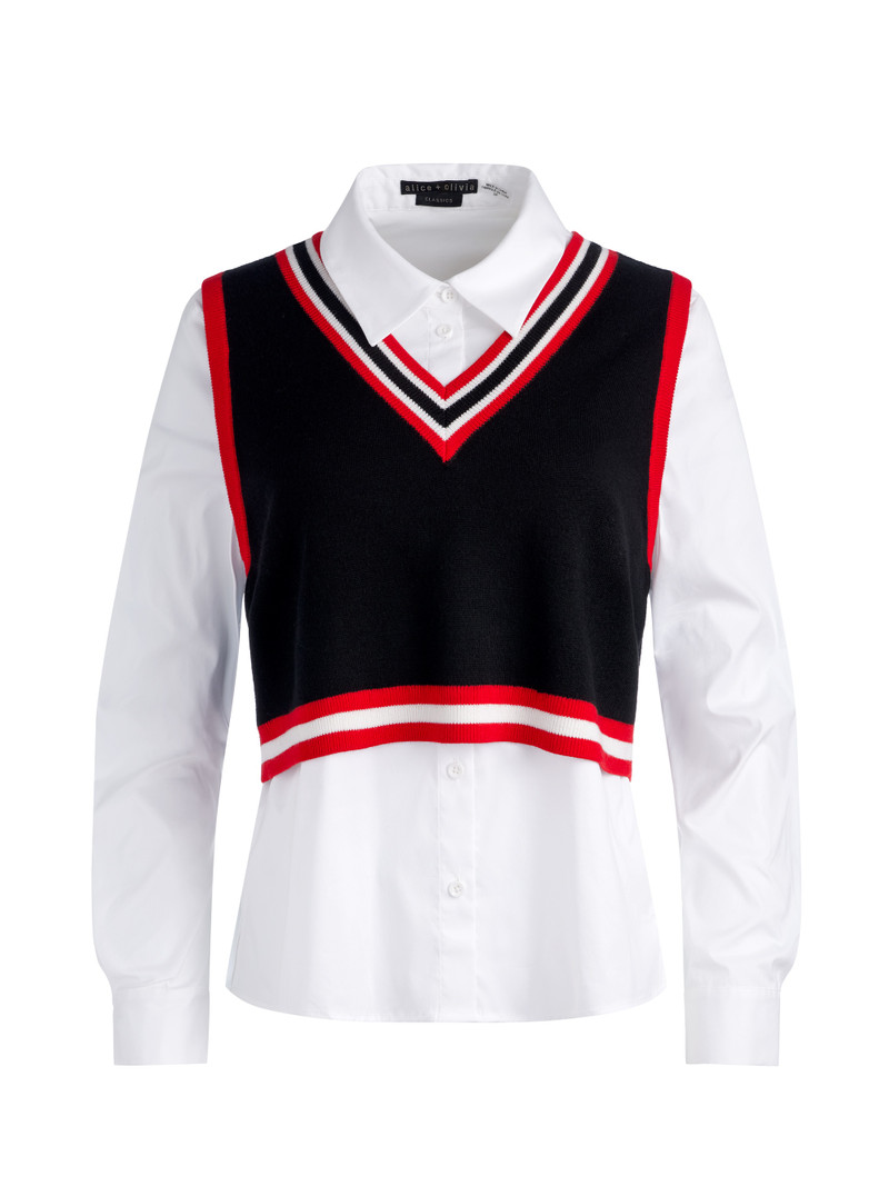 ORLY SWEATER VEST COMBINATION TOP 1