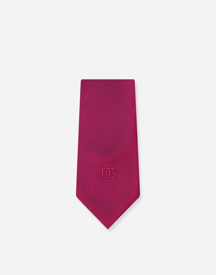 6-cm silk blade tie with DG logo embroidery - 2