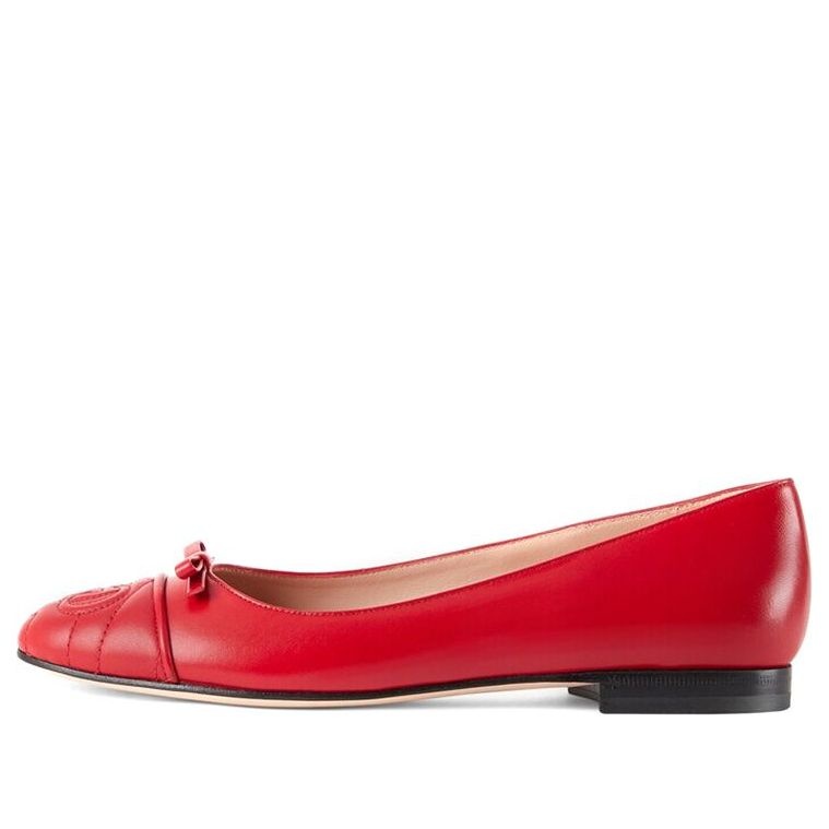 (WMNS) Gucci Ballet Flat With Double G Leather 'Red' 680878-BKO60-6549 - 1