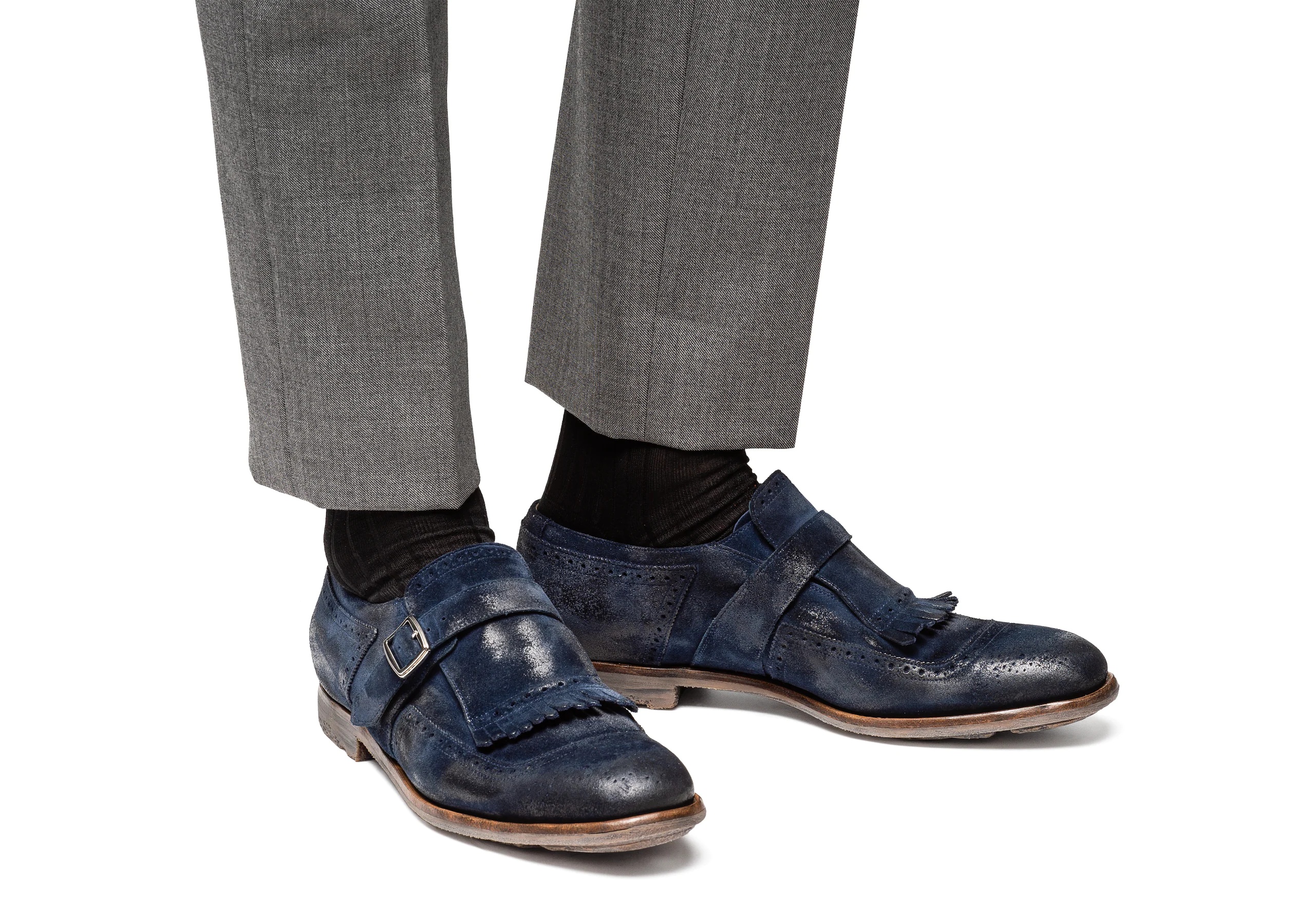 Shanghai
Vintage Suede Buckle Loafer Blue - 5