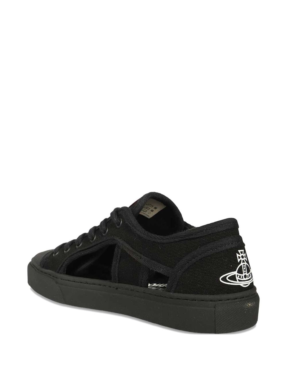 cut-out canvas sneakers - 3