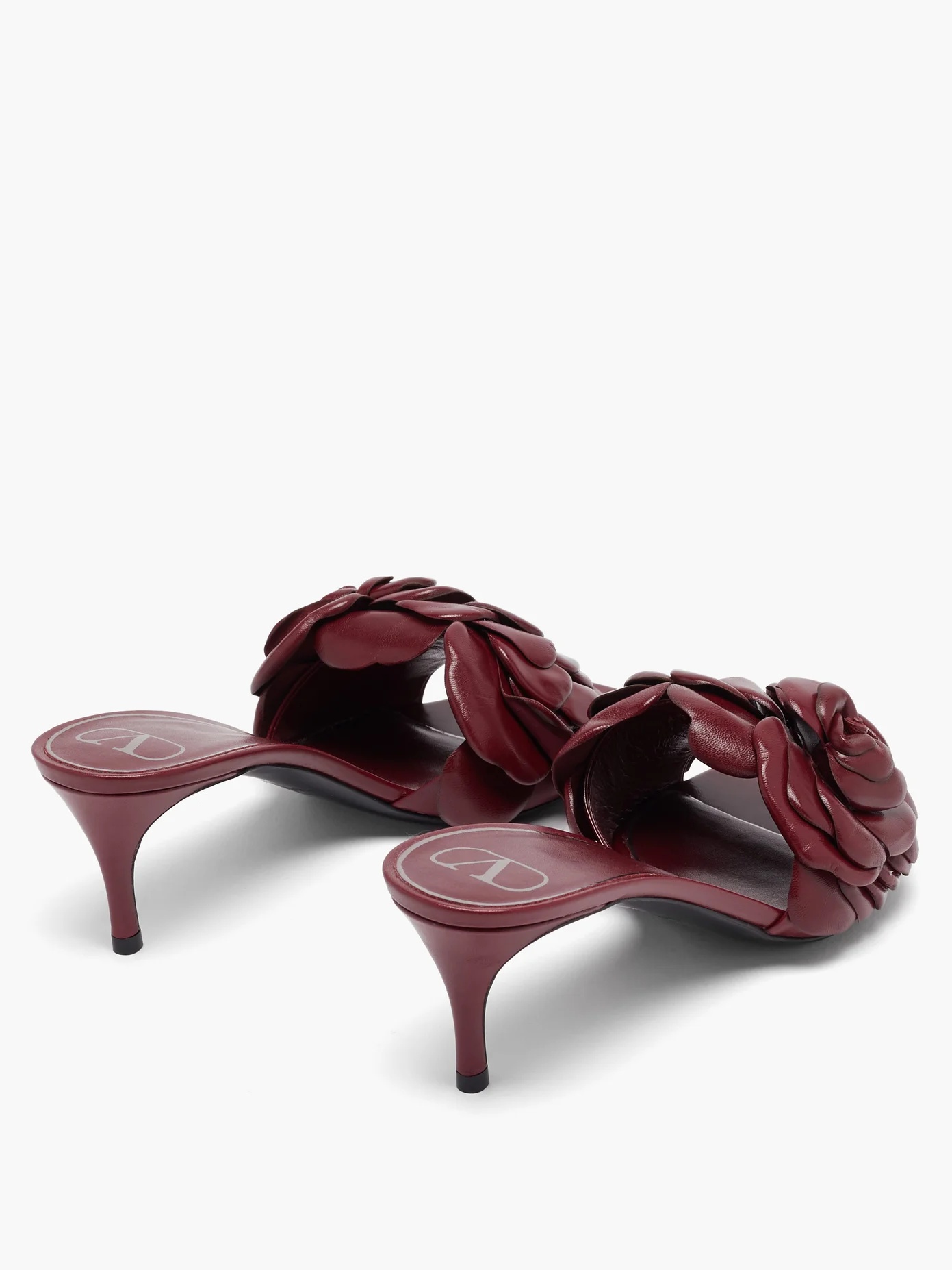 Atelier petal-effect leather mules - 5