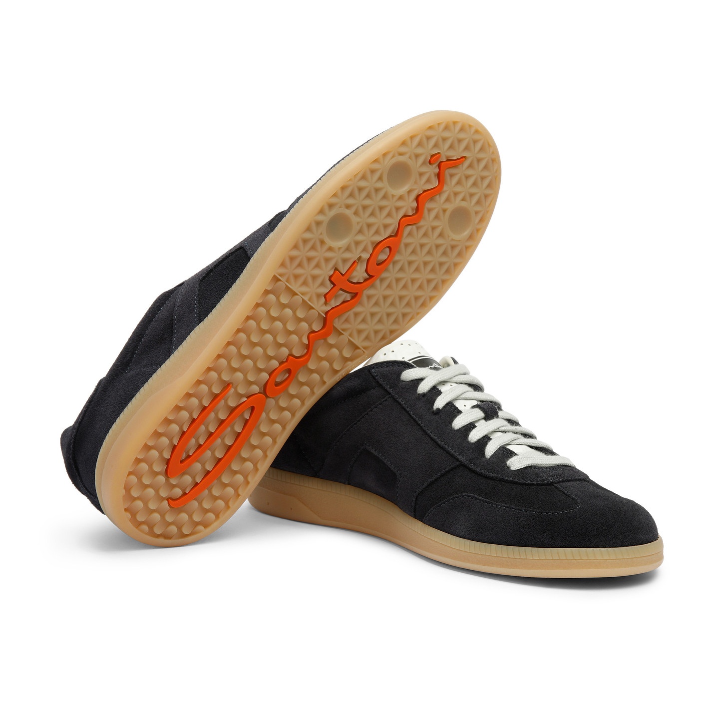 【SANTONI】DBS Oly メンズ ブルー スエード スニーカー Santoni Men's blue suede DBS Oly sneaker | REVERSIBLE