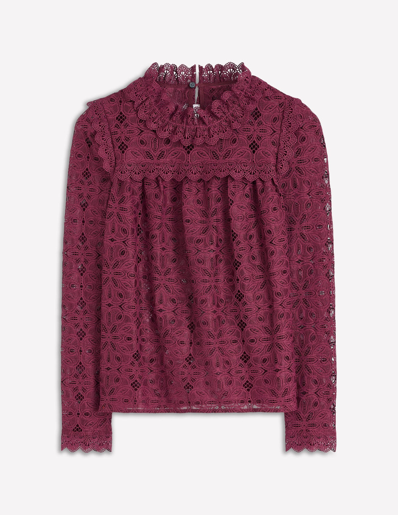 Lace Trim Detail Top-Deep Wisteria 1