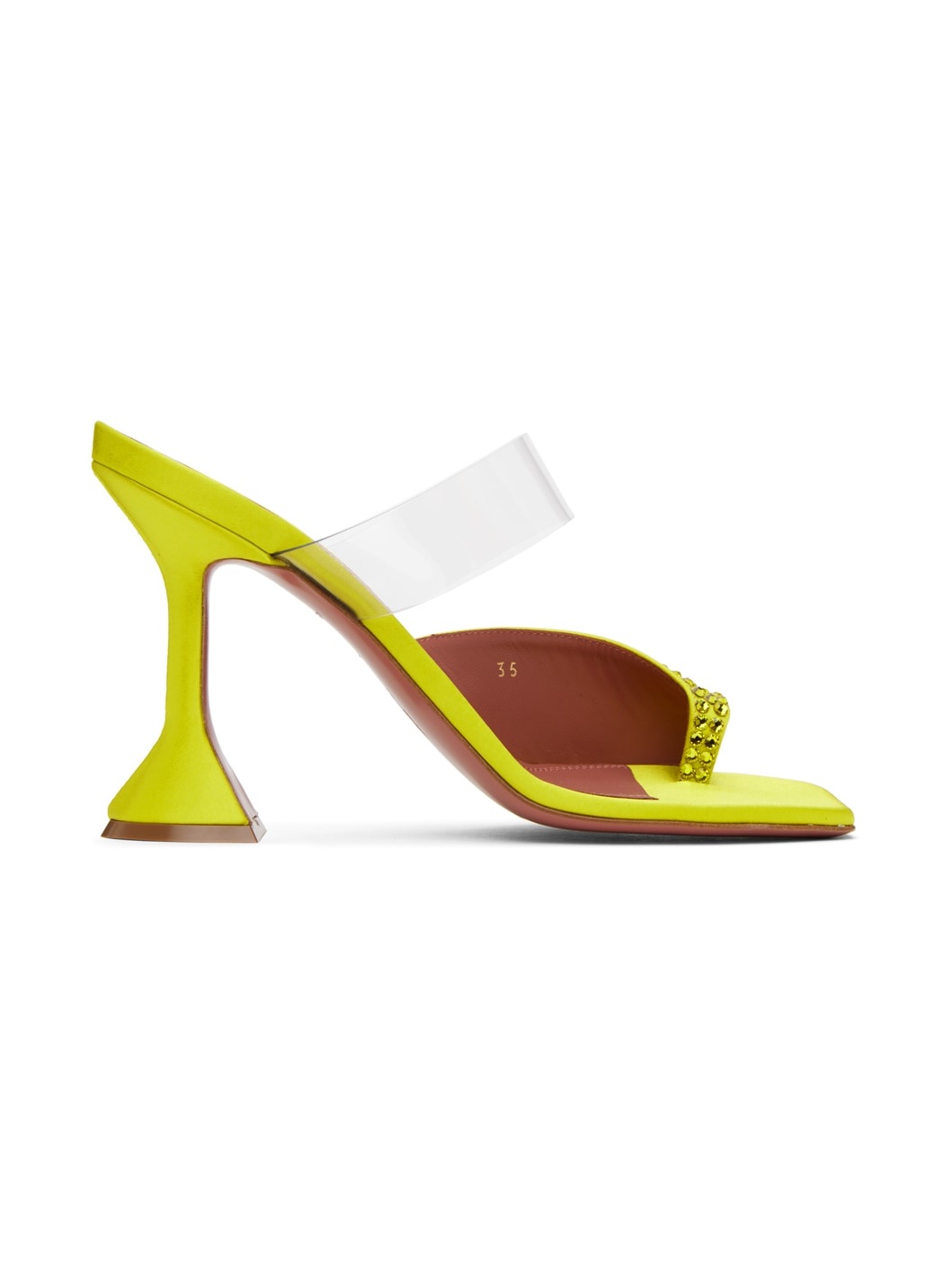 Yellow Paloma Crystal Slipper Heeled Sandals - 1