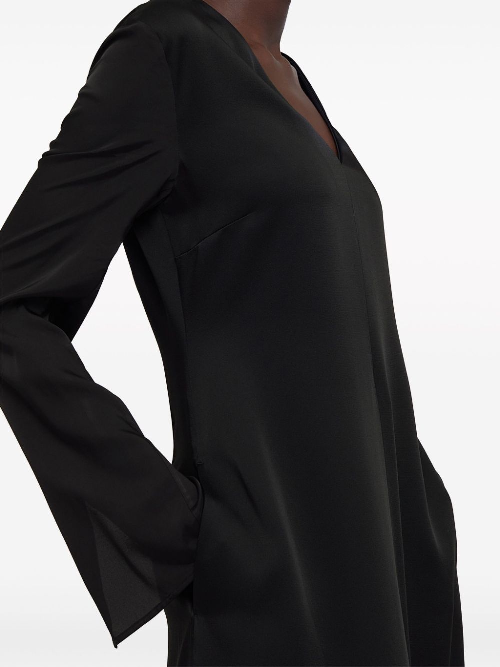 side-slit satin midi dress - 5