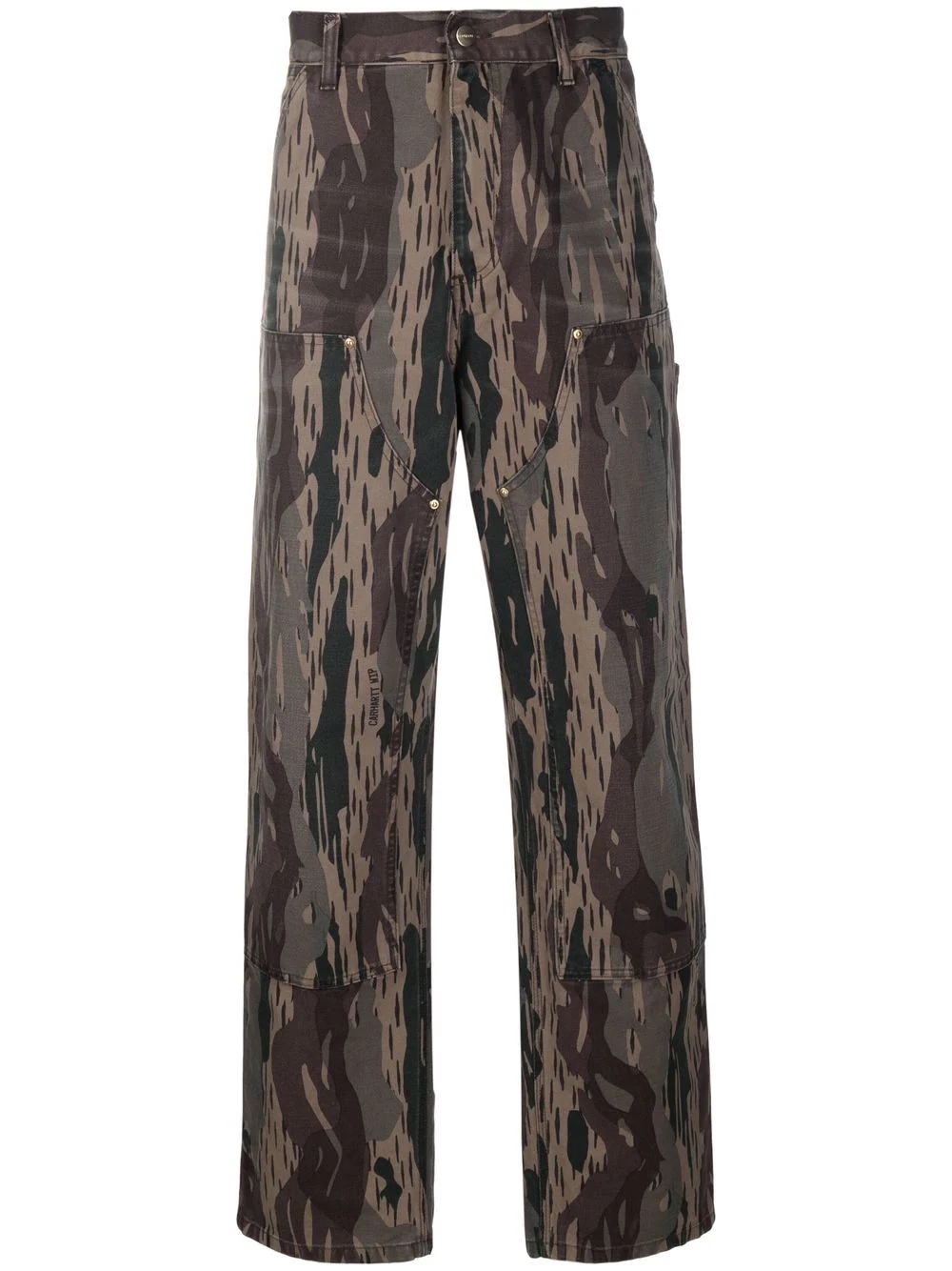 camouflage straight-leg trousers - 1