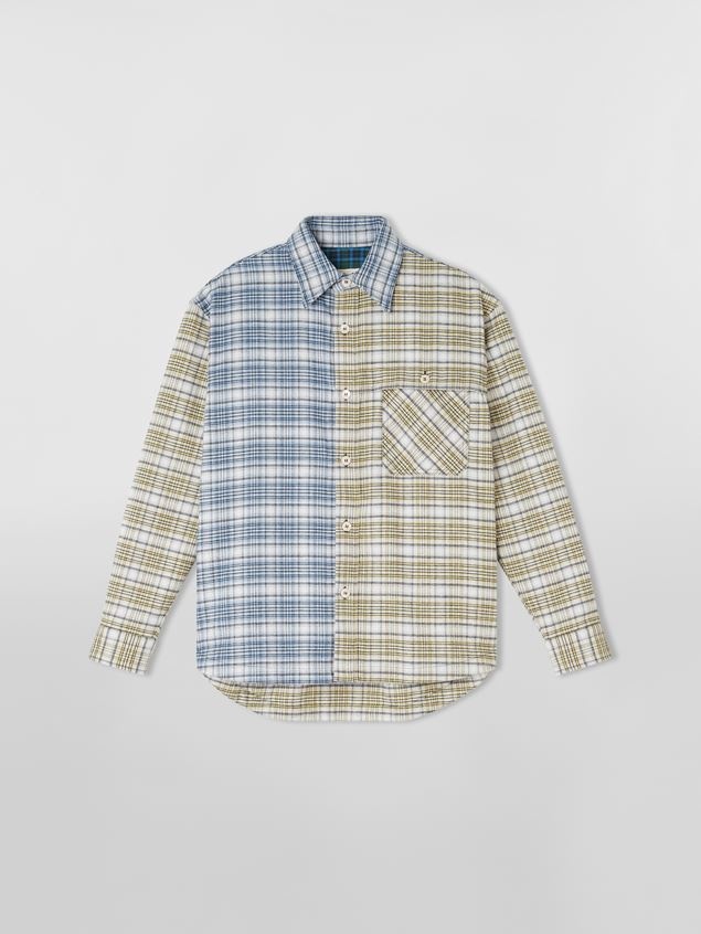 FLANNEL SHIRT WITH COLOUR BLOCK CHECK PATTERN - 1