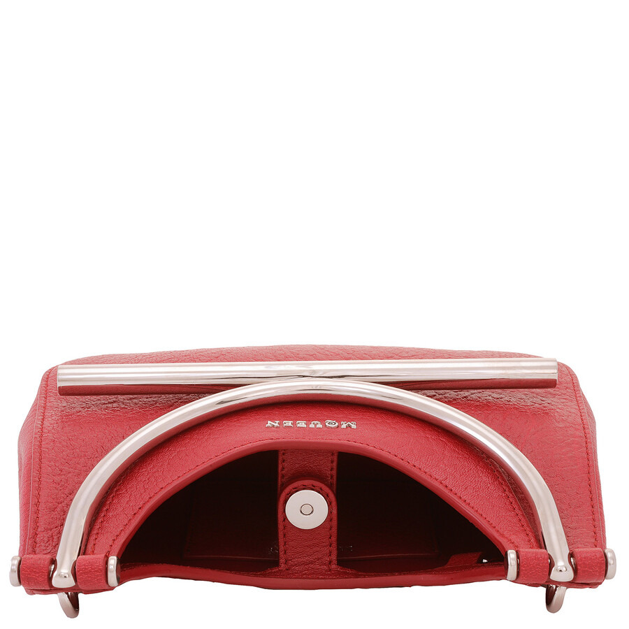 Alexander McQueen Red/Silver Ladies Mini T-bar Bag - 5